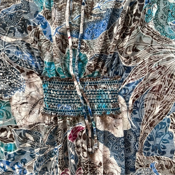 NWT Avenue Top Womens 18 Plus Sheer Floral Peasant Blouse Whimsical Fairy - Picture 5 of 10